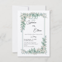 Vintage Blumengrenze, Einladung zur Hochzeit