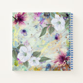 Vintage Blumengrün Aquarellschrift Notizblock (Rückseite)