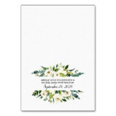 Vintage Blumengrün Hochzeitskarten Tischnummer (Rückseite)