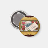 Vintage Blumengrüße Magnet (Vorderseite/Rückseite)