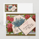 Vintage Blumengrüße Postkarte (Vorne/Hinten)