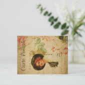 Vintage Blumengrüße Postkarte (Stehend Vorderseite)