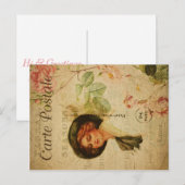 Vintage Blumengrüße Postkarte (Vorne/Hinten)