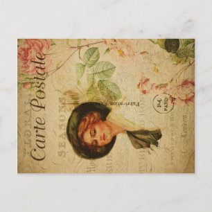 Vintage Blumengrüße Postkarte