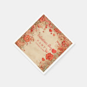 Vintage-Blumenherzen Valentinstag-Party Serviette (Ecke)