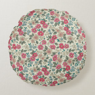 Vintage-Blumenhintergrund. Blumenmuster mit kle Rundes Kissen