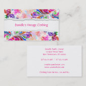 Vintage Blumenhintergrund-Geschäfts-Karte Visitenkarte (Vorne/Hinten)