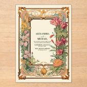 Vintage Blumenhochzeit Acryleinladungen (Vorderseite)