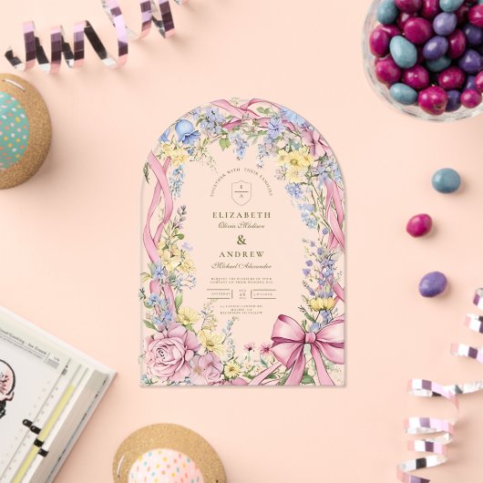 Vintage Blumenhochzeit Acryleinladungen (Insitu (Feier))