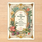 Vintage Blumenhochzeit Acryleinladungen (Vorderseite)