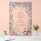 Vintage Blumenhochzeit Acrylschild (Hochzeit)