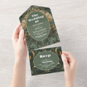 Vintage Blumenhochzeit All In One Einladung (Abreißen)