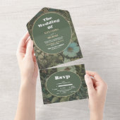 Vintage Blumenhochzeit All In One Einladung (Abreißen)