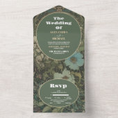 Vintage Blumenhochzeit All In One Einladung (Innen Boden)