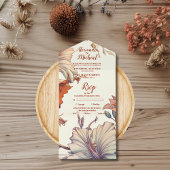 Vintage Blumenhochzeit All In One Einladung