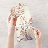 Vintage Blumenhochzeit All In One Einladung (Abreißen)