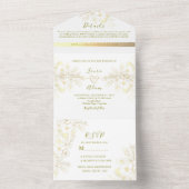 Vintage Blumenhochzeit All In One Einladung (Innen Boden)