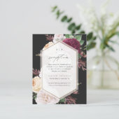 Vintage Blumenhochzeit Begleitkarte (Stehend Vorderseite)