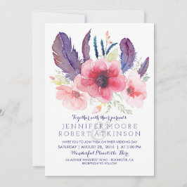 Vintage Blumenhochzeit Boho Einladung