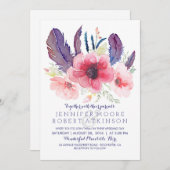 Vintage Blumenhochzeit Boho Einladung (Vorne/Hinten)