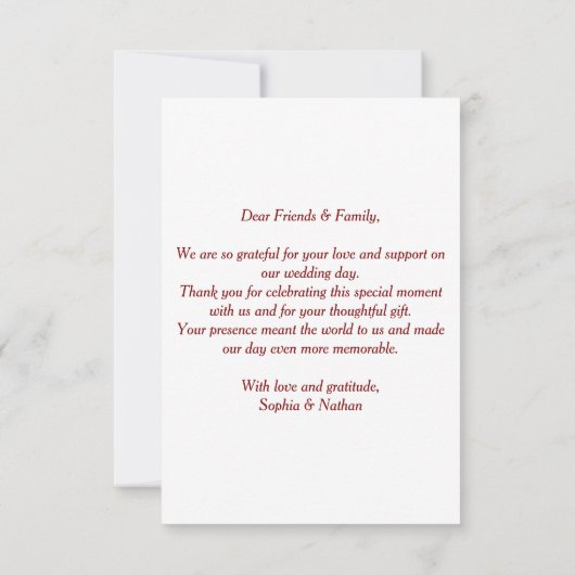 Vintage Blumenhochzeit Dankeschön-Karte Dankeskarte (Rückseite)