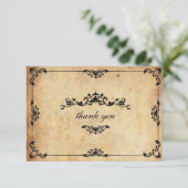 Vintage Blumenhochzeit Dankeschön-Karte Dankeskarte (Stehend Vorderseite)