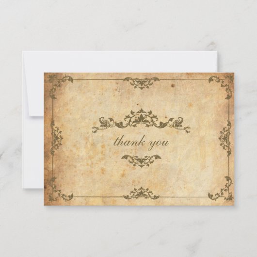 Vintage Blumenhochzeit Dankeschön-Karte Dankeskarte (Vorderseite)