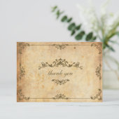 Vintage Blumenhochzeit Dankeschön-Karte Dankeskarte (Stehend Vorderseite)