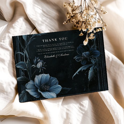 Vintage Blumenhochzeit Dankeskarte