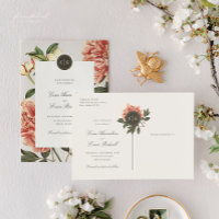 Vintage Blumenhochzeit Das Datum Postkarte speiche