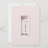 Vintage Blumenhochzeit Dusty Rose Sage Einladung (Rückseite)