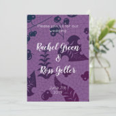 Vintage Blumenhochzeit Einladung (Stehend Vorderseite)