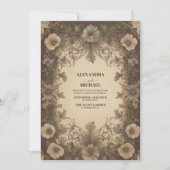 Vintage Blumenhochzeit Einladung (Vorderseite)