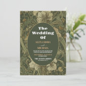 Vintage Blumenhochzeit Einladung (Stehend Vorderseite)