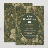 Vintage Blumenhochzeit Einladung (Vorne/Hinten)