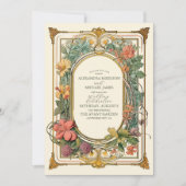 Vintage Blumenhochzeit Einladung (Vorderseite)