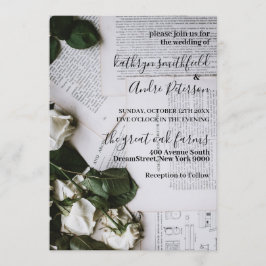 Vintage Blumenhochzeit Einladung