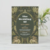 Vintage Blumenhochzeit Einladung (Stehend Vorderseite)