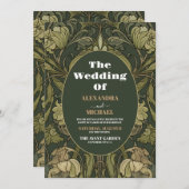 Vintage Blumenhochzeit Einladung (Vorne/Hinten)