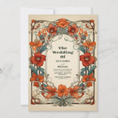 Vintage Blumenhochzeit Einladung (Vorderseite)