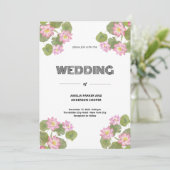 Vintage Blumenhochzeit Einladung (Stehend Vorderseite)