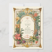 Vintage Blumenhochzeit Einladung (Vorderseite)