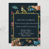 Vintage Blumenhochzeit Einladung (Vorne/Hinten)