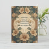 Vintage Blumenhochzeit Einladung (Stehend Vorderseite)