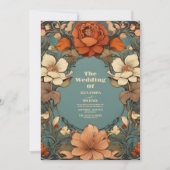 Vintage Blumenhochzeit Einladung (Vorderseite)