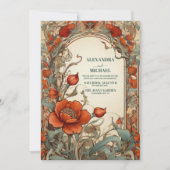 Vintage Blumenhochzeit Einladung (Vorderseite)