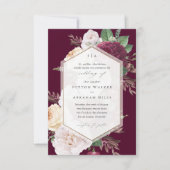 Vintage Blumenhochzeit Einladung (Vorderseite)