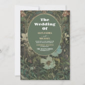 Vintage Blumenhochzeit Einladung (Vorderseite)