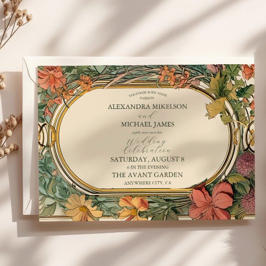 Vintage Blumenhochzeit Einladung