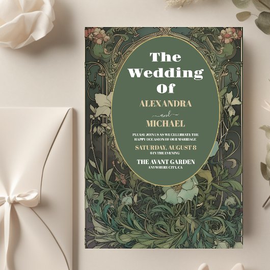 Vintage Blumenhochzeit Einladung